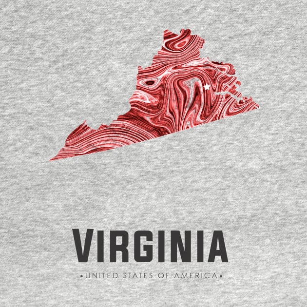 Virginia state map abstract red by StudioGrafiikka